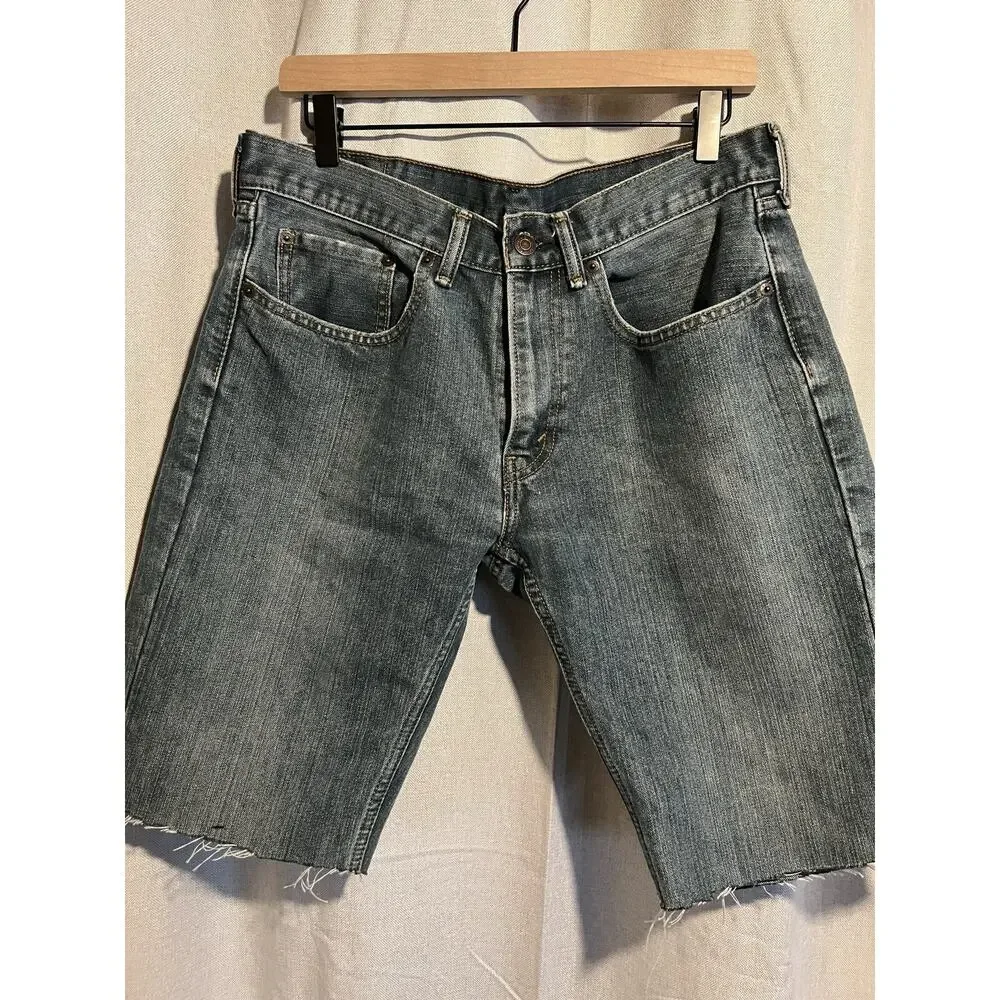 Levi Men Jean Shorts Jorts Denim Size 32 559 Denim Raw Edge Jean Shorts‎